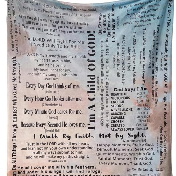 Christian Blanket Flannel 60x50 Faith Scripture Cozy Religious Gift,New Products : American Fashion Style Bags On Sale